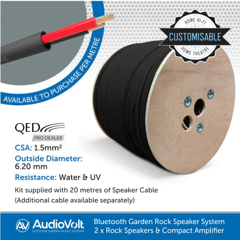 Bluetooth Garden Rock Speaker System – Eagle A180CA Speakers with Compact Amplifier