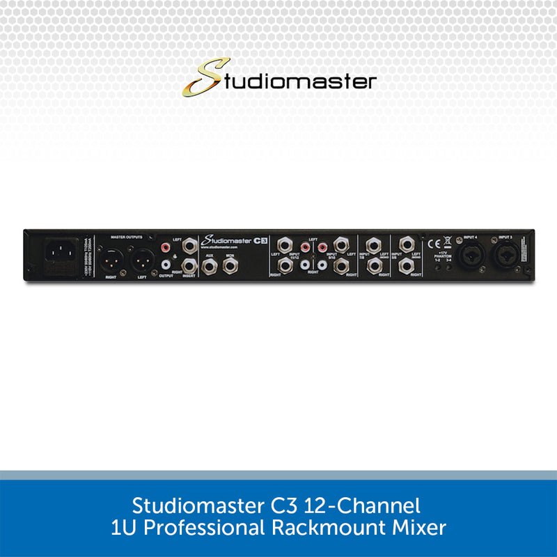 Studiomaster C3 12-Channel 1U Professional Rackmount Mixer