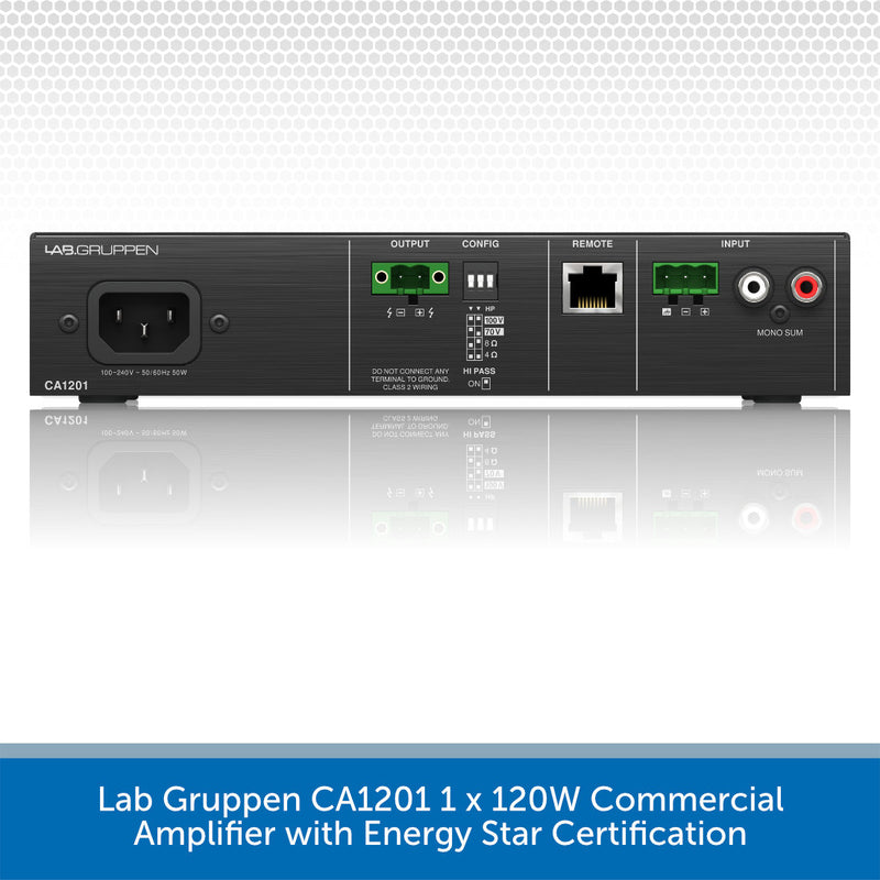 Lab Gruppen CA1201 1 x 120W Commercial Amplifier with Energy Star Certification