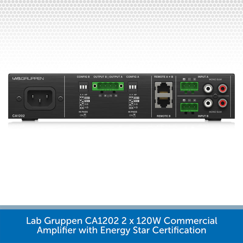 Lab Gruppen CA1202 2 x 120W Commercial Amplifier with Energy Star Certification