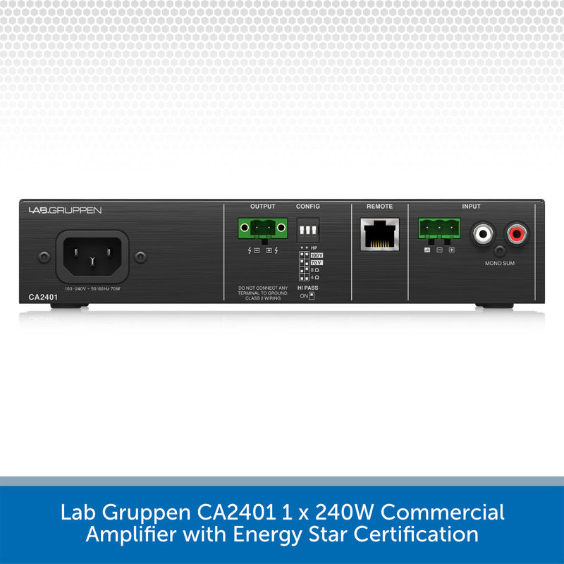 Lab Gruppen CA2401 1 x 240W Commercial Amplifier with Energy Star Certification
