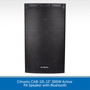 Citronic CAB-12L 12" 300W Active PA Speaker with Bluetooth