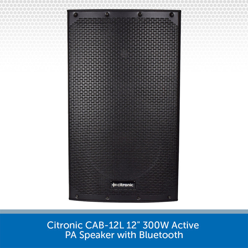 Citronic CAB-12L 12" 300W Active PA Speaker with Bluetooth