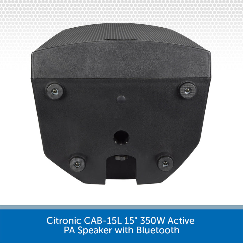 2 x Citronic CAB-15L 15" 350W Active Speakers with Bluetooth & PA Stands