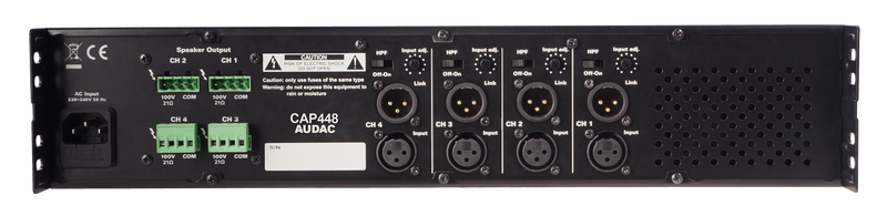 AUDAC CAP448 - 4 x 480W Quad Class-D Power Amplifier, 100V