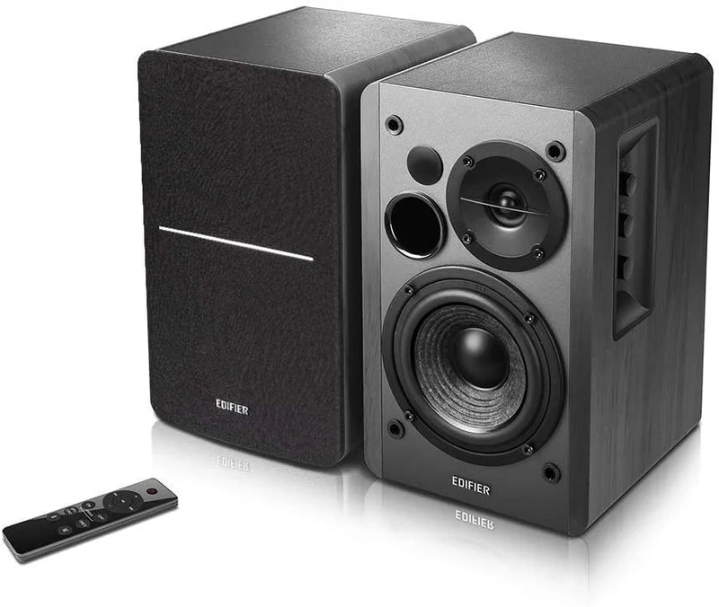 Edifier R1280DBs Active Bluetooth Bookshelf Speakers with Sub-Out & Remote - Pair - Brown & Black