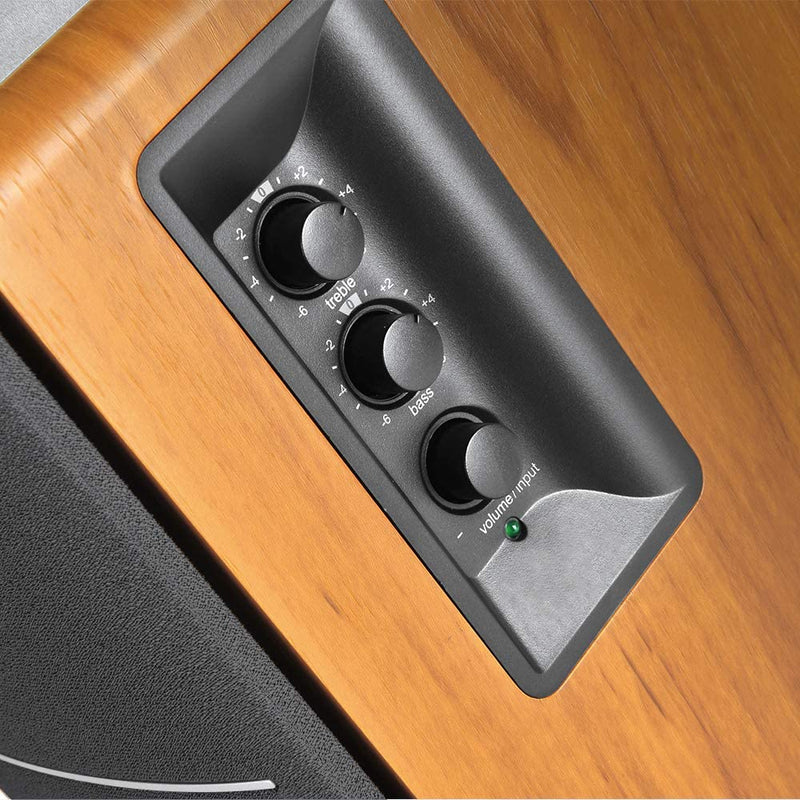 Edifier R1280DBs Active Bluetooth Bookshelf Speakers with Sub-Out & Remote - Pair - Brown