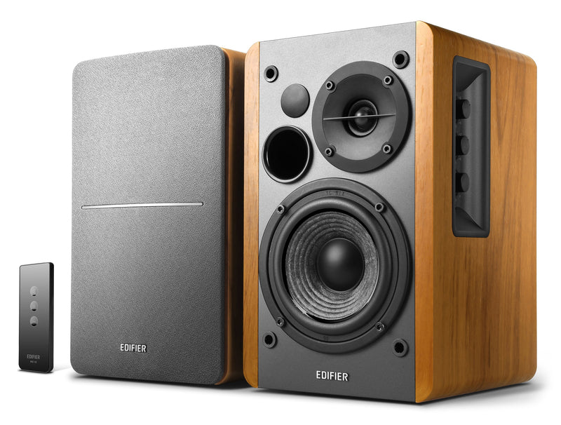 Edifier R1280T Active Bookshelf Speakers with Remote - Pair - Brown
