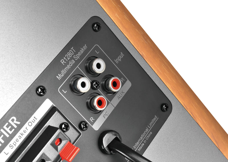 Edifier R1280T Active Bookshelf Speakers with Remote - Pair - Brown