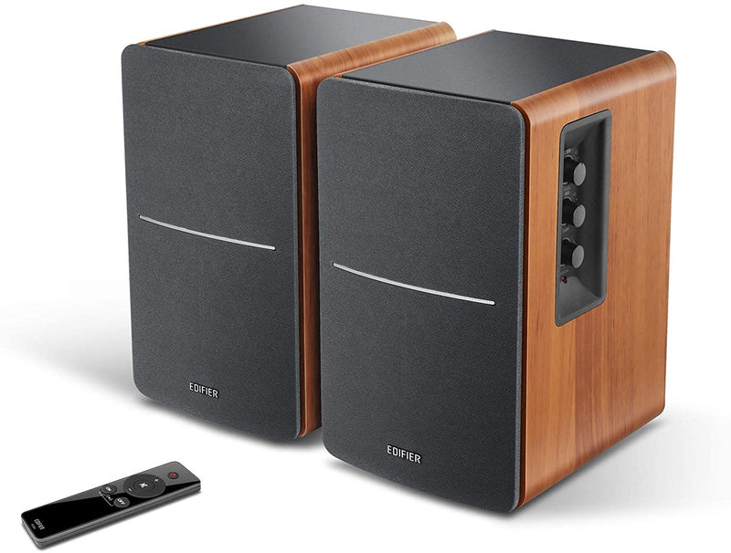 Edifier R1280Ts Active Bookshelf Speakers with Sub-Out & Remote - Pair - Brown