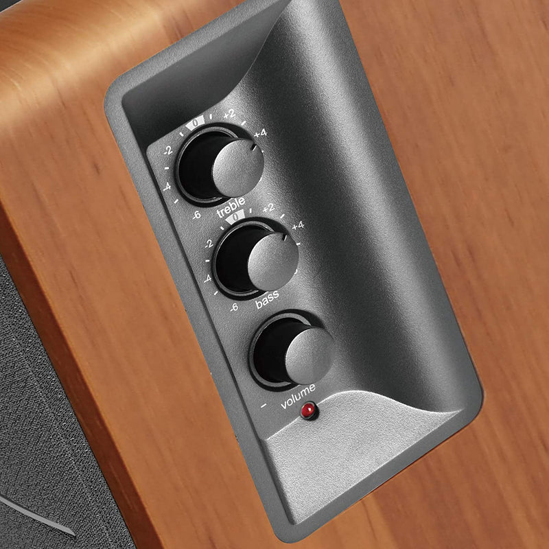 Edifier R1280Ts Active Bookshelf Speakers with Sub-Out & Remote - Pair - Brown