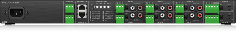 Lab Gruppen CM82 8-In / 2-Out Commercial 19" Rack Mixer