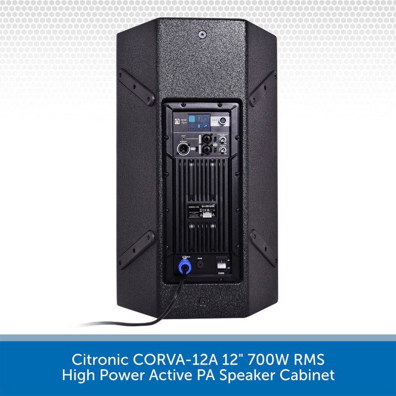 Citronic CORVA-12A 12' 700W RMS high power active PA speaker cabinet on a white background