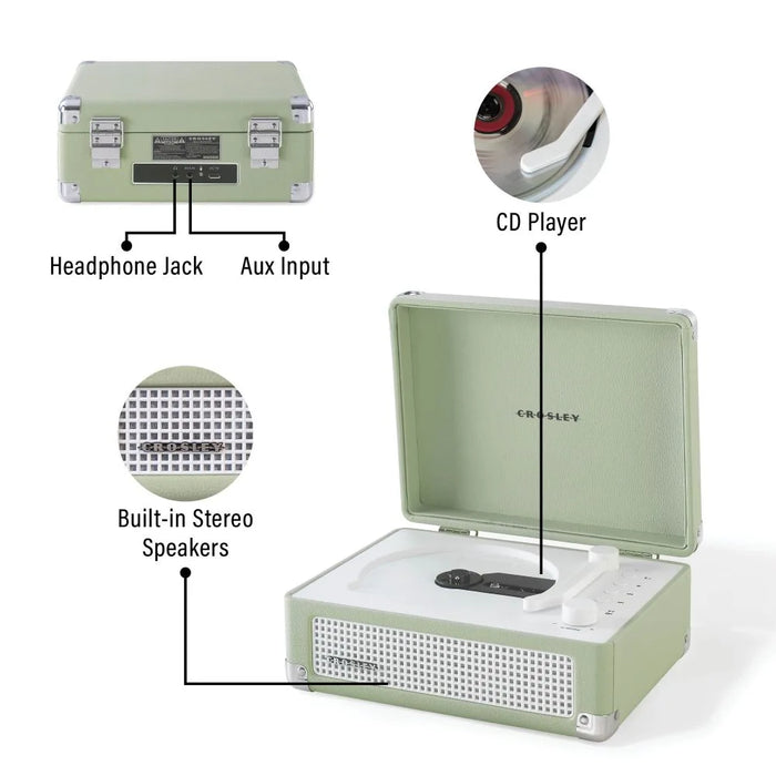 Crosley Cruiser Portable CD Player with Bluetooth, FM Radio & Built-In Speakers