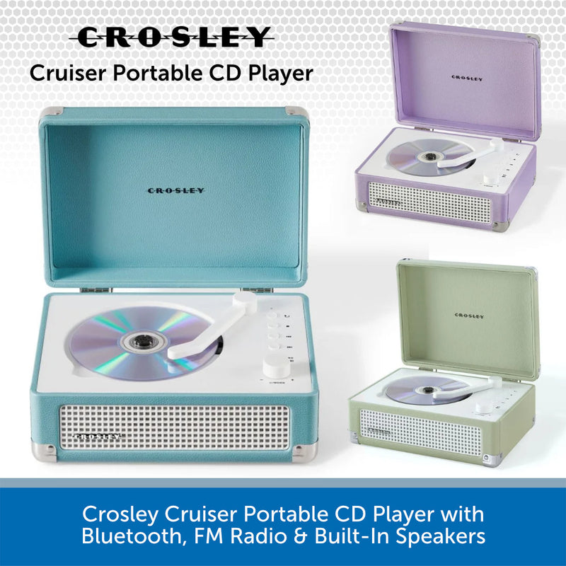 Crosley Cruiser Portable CD Player with Bluetooth, FM Radio & Built-In Speakers