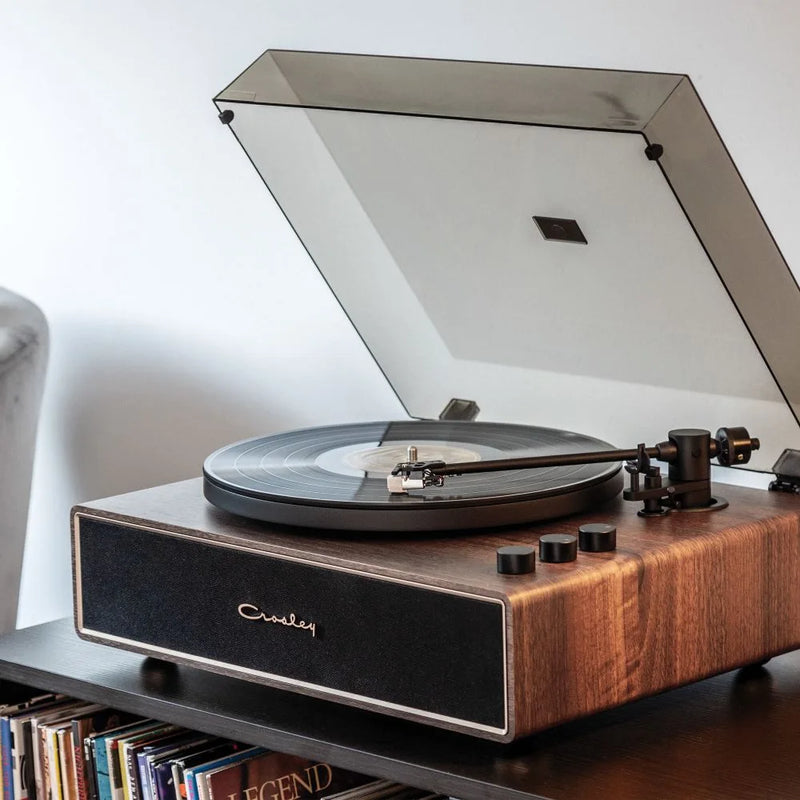 Crosley Stave Premium All-In-One Bluetooth Record Player, Built-In 60W Speakers