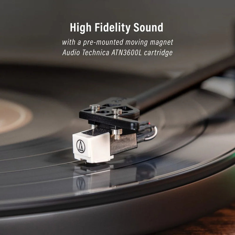 Crosley Stave Premium All-In-One Bluetooth Record Player, Built-In 60W Speakers