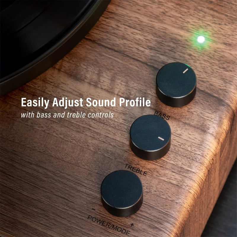 Crosley Stave Premium All-In-One Bluetooth Record Player, Built-In 60W Speakers