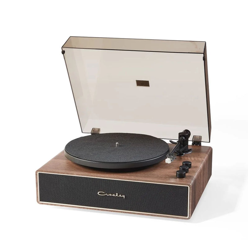 Crosley Stave Premium All-In-One Bluetooth Record Player, Built-In 60W Speakers