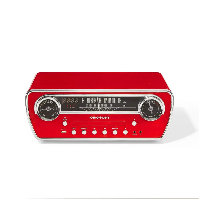 Crosley Powel 7-in-1 Record Player with Bluetooth, CD Player & FM Radio (Red)