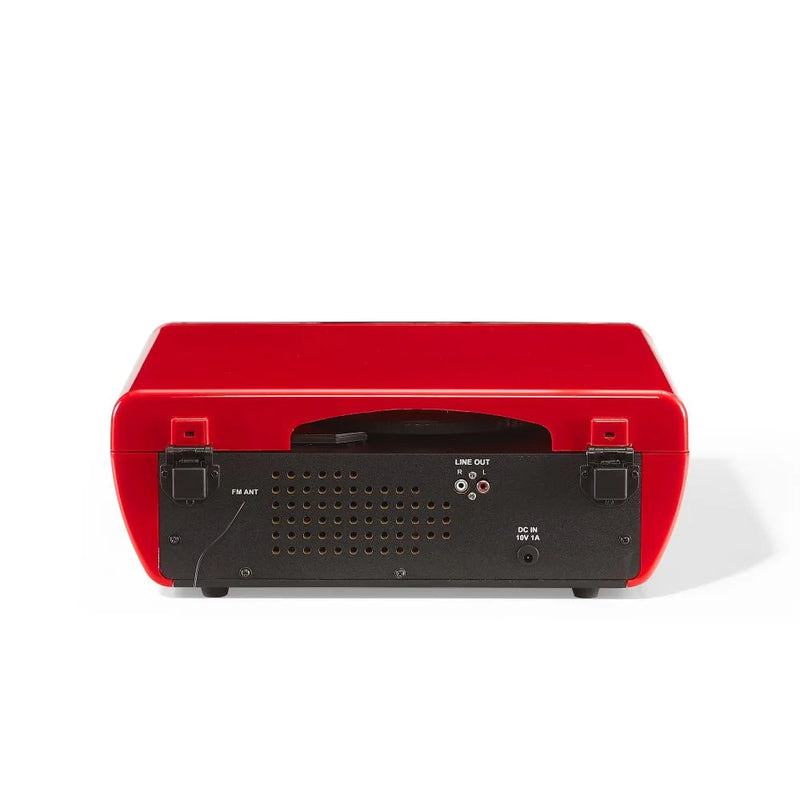 Crosley Powel 7-in-1 Record Player with Bluetooth, CD Player & FM Radio (Red)