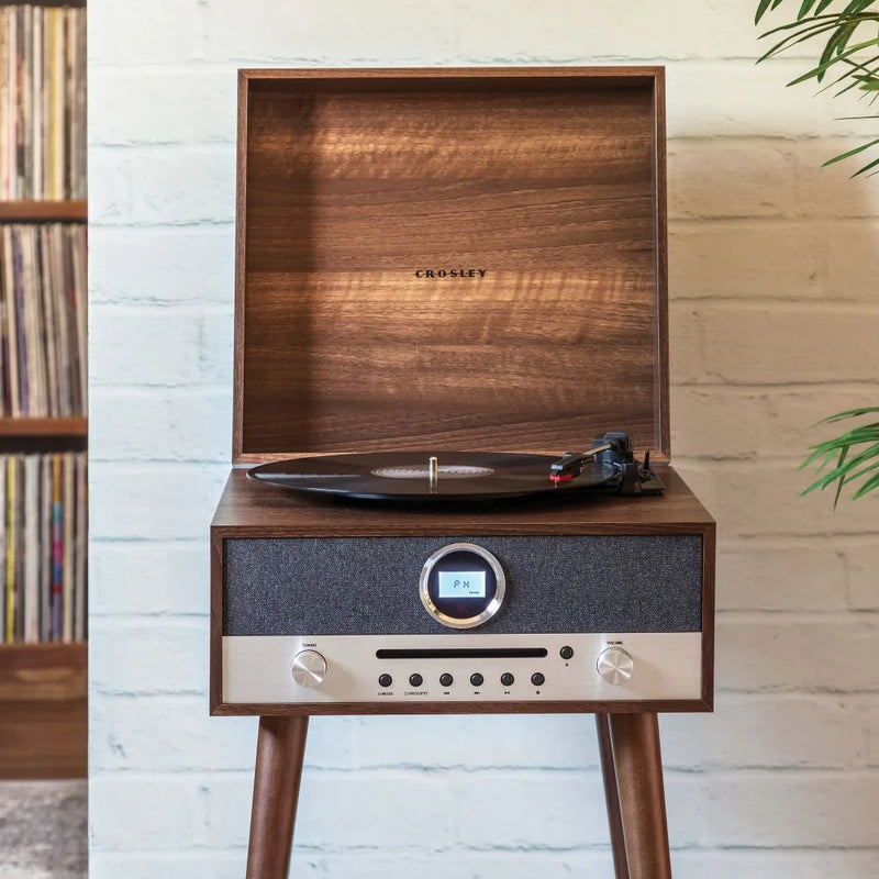 Crosley Nash 7-in-1 Bluetooth Record Player Music Centre - Walnut