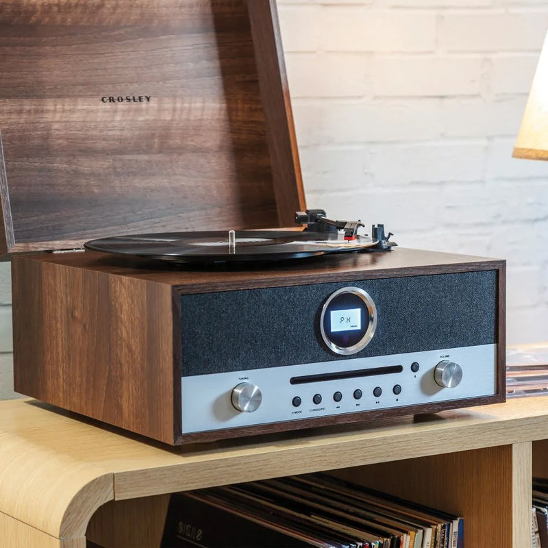 Crosley Nash 7-in-1 Bluetooth Record Player Music Centre - Walnut