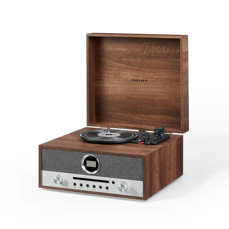 Crosley Nash 7-in-1 Bluetooth Record Player Music Centre - Walnut