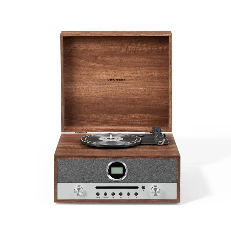Crosley Nash 7-in-1 Bluetooth Record Player Music Centre - Walnut