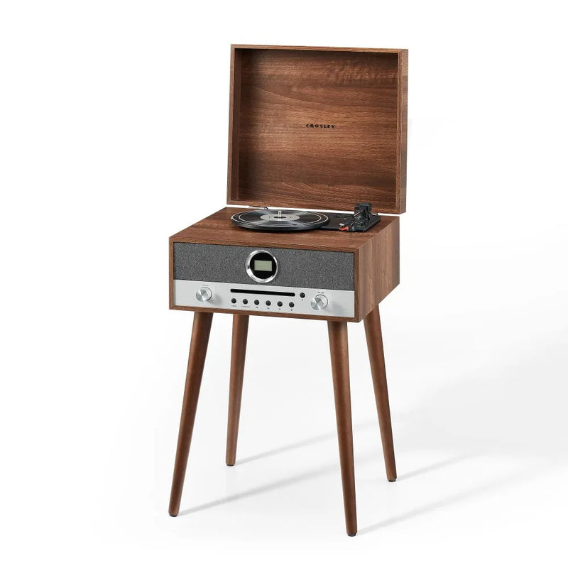 Crosley Nash 7-in-1 Bluetooth Record Player Music Centre - Walnut