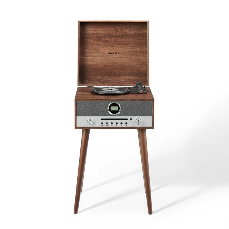 Crosley Nash 7-in-1 Bluetooth Record Player Music Centre - Walnut
