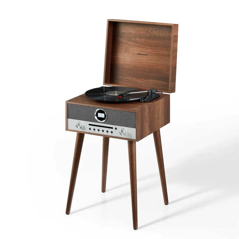 Crosley Nash 7-in-1 Bluetooth Record Player Music Centre - Walnut