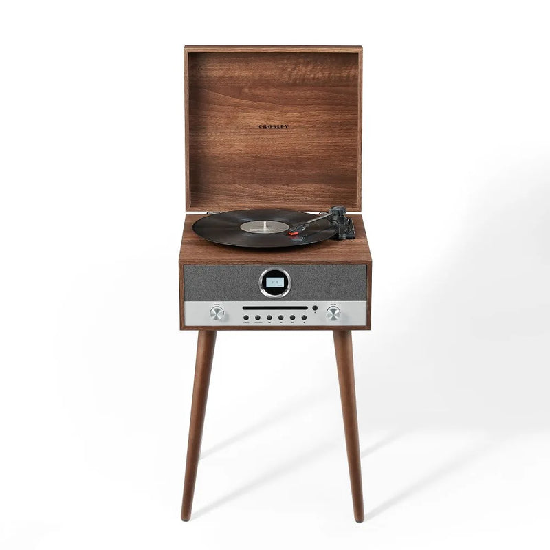 Crosley Nash 7-in-1 Bluetooth Record Player Music Centre - Walnut