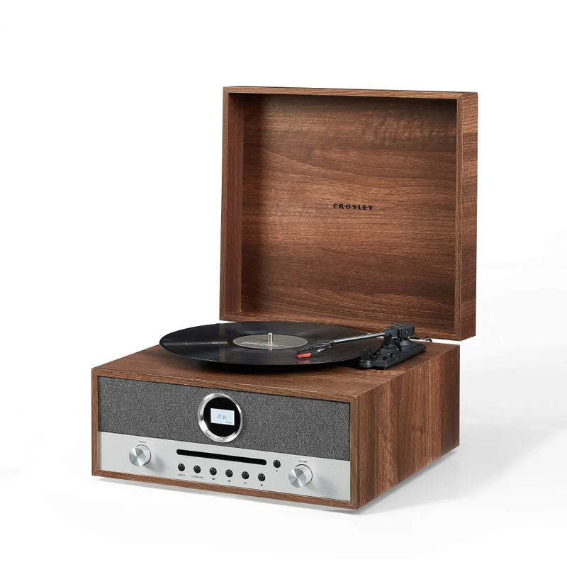 Crosley Nash 7-in-1 Bluetooth Record Player Music Centre - Walnut