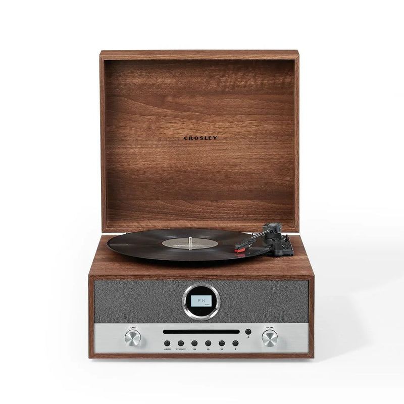 Crosley Nash 7-in-1 Bluetooth Record Player Music Centre - Walnut