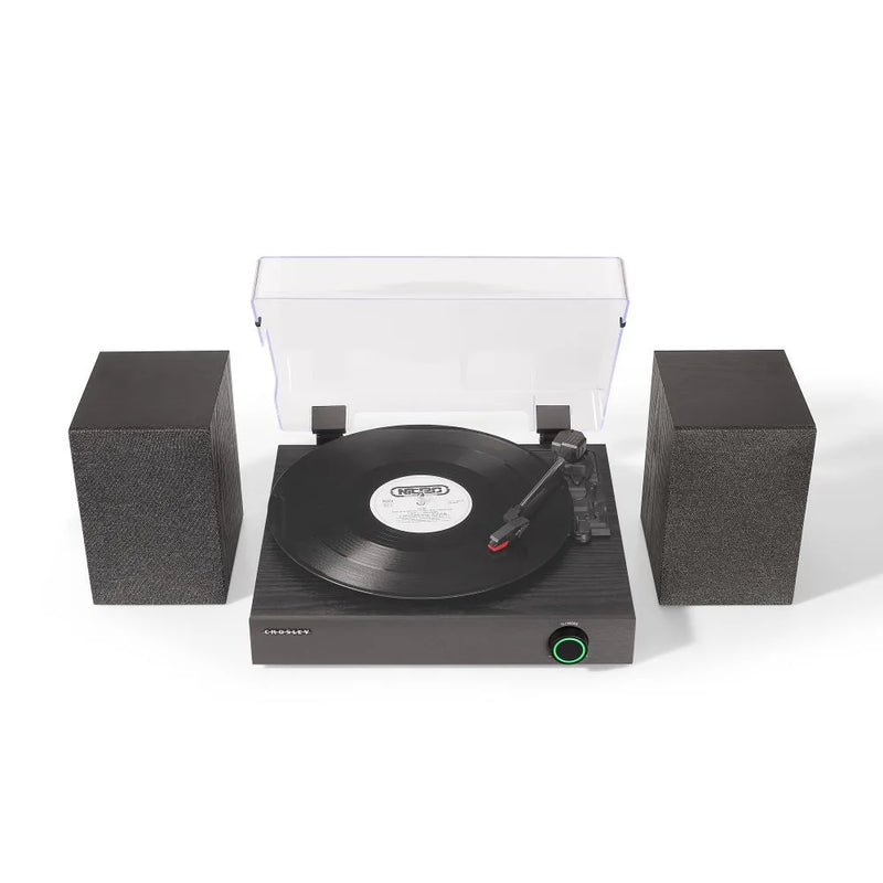 Crosley Zane Bluetooth Record Player with DAB Radio & Stereo Speakers - Black