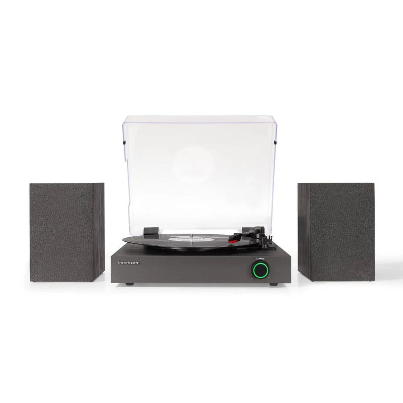 Crosley Zane Bluetooth Record Player with DAB Radio & Stereo Speakers - Black