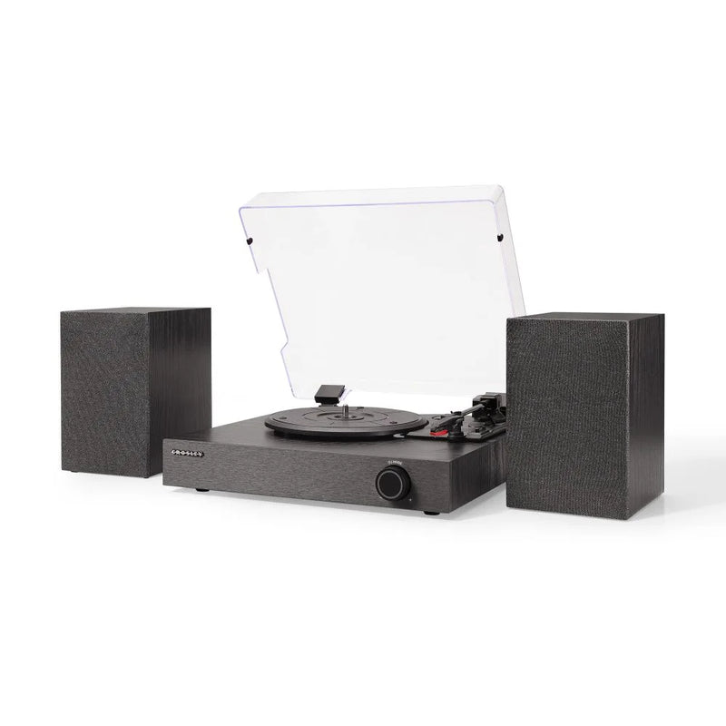 Crosley Zane Bluetooth Record Player with DAB Radio & Stereo Speakers - Black