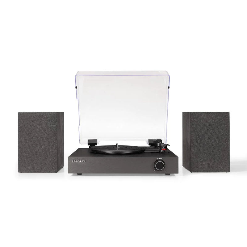 Crosley Zane Bluetooth Record Player with DAB Radio & Stereo Speakers - Black