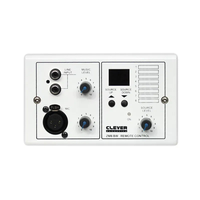 Clever Acoustics ZM 8 BW Input Wall Plate With Volume & Source Selection