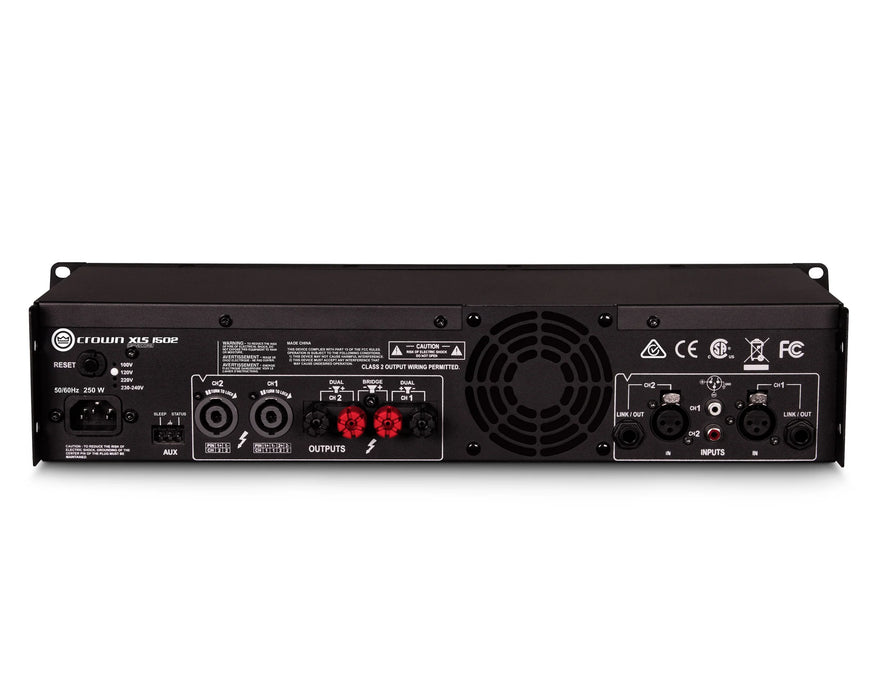 Crown XLS 1502 DriveCore 2 Power Amplifier with DSP – 2 x 525W @ 4Ω