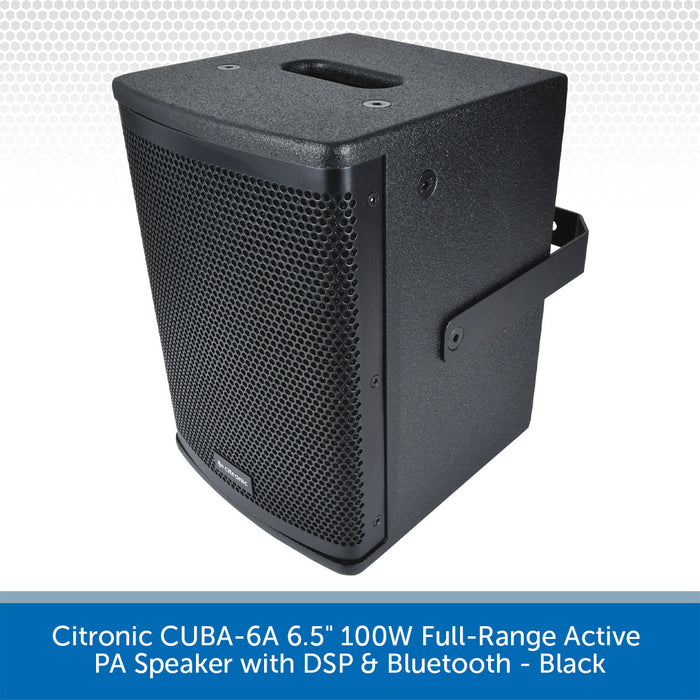 Citronic CUBA-6A 6.5" 100W Full-Range Active PA Speaker with DSP & Bluetooth - Black