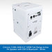 A white Citronic CUBA-6AW 100W full-range active PA speaker shown at a three-quarter angle, displaying its rear panel with various input and output jacks, on a white background with a blue text banner at the bottom.