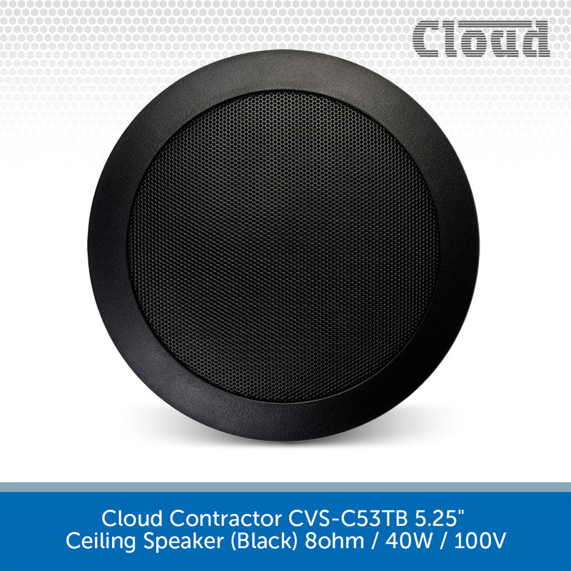 Cloud Contractor CVS-C53TB 5.25" Ceiling Speaker (Black) 8ohm / 40W / 100V