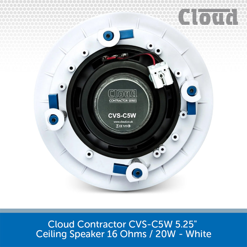 Cloud Contractor CVS-C5W 5.25" Ceiling Speaker 16 Ohms / 20W - White