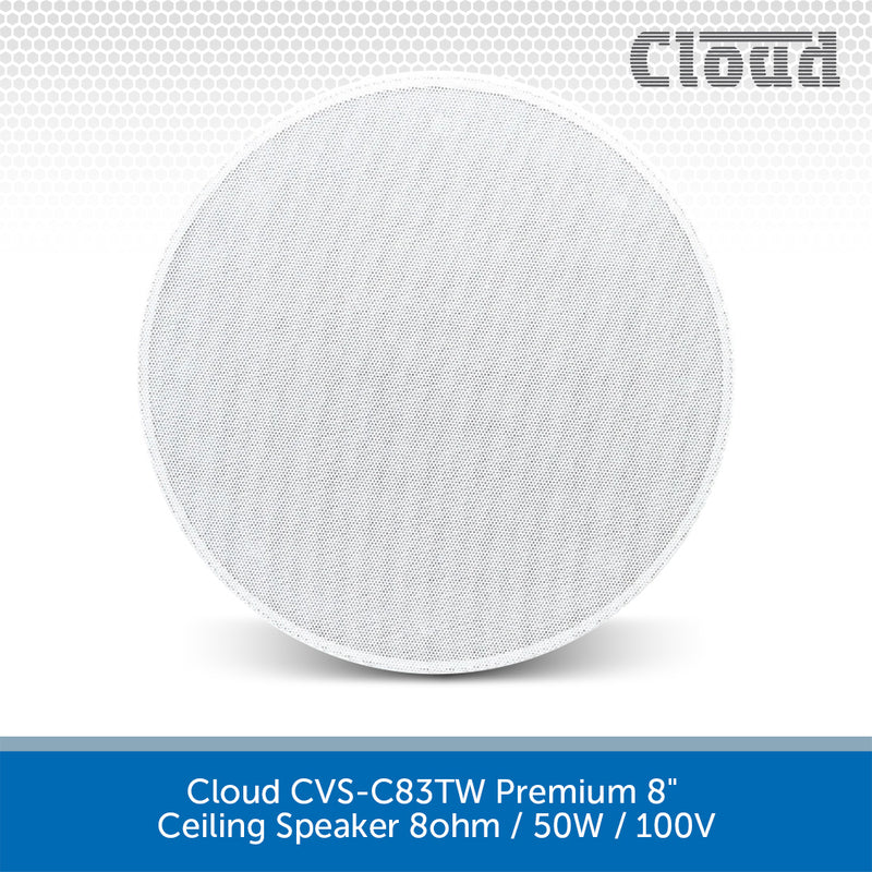 Cloud CVS-C83TW Premium 8" Ceiling Speaker 8ohm / 50W / 100V