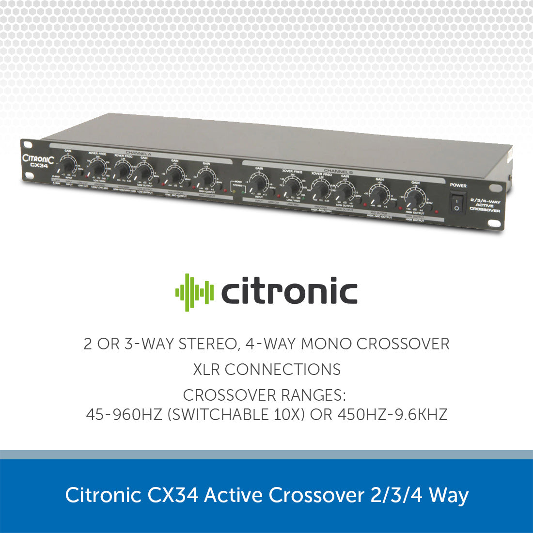Citronic CX34 Active Crossover - 2/3/4 Way | Audio Volt