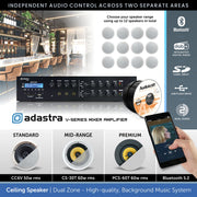 Ceiling Speaker, Dual Zone Background Music System with Bluetooth & DAB Radio