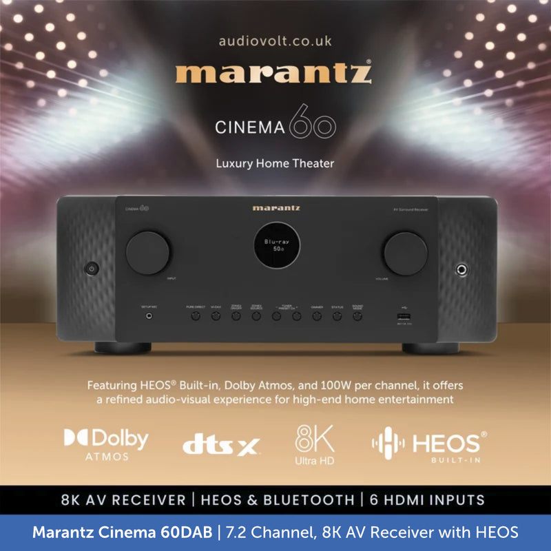 Marantz Cinema 60DAB 7.2 Channel, 8K AV Receiver with Built-In HEOS