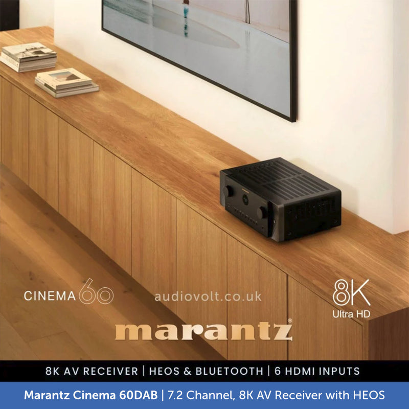 Marantz Cinema 60DAB 7.2 Channel, 8K AV Receiver with Built-In HEOS